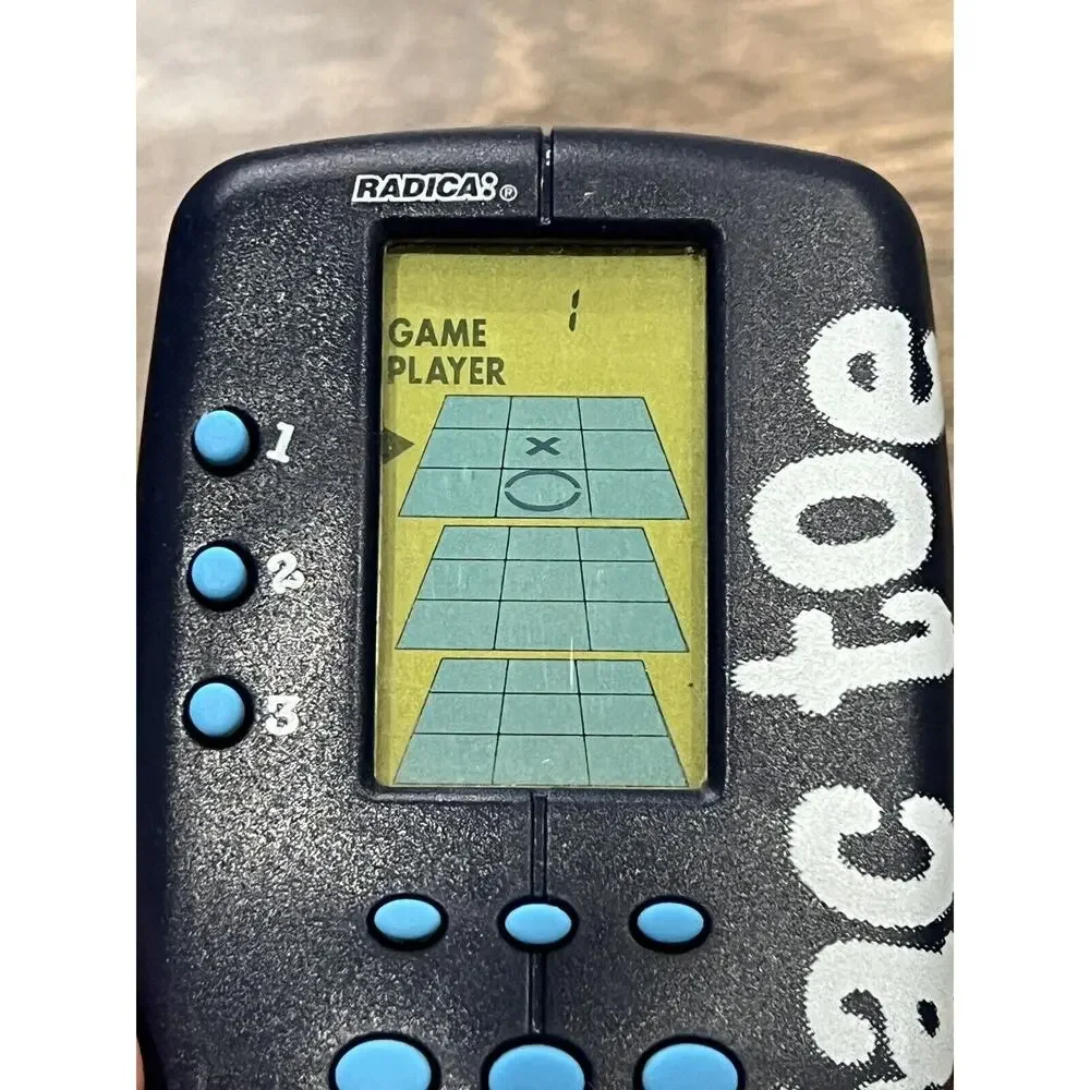 Vintage 90s 1998 Radica Tic-Tac-Toe Electronic Handheld Game Tested Works!